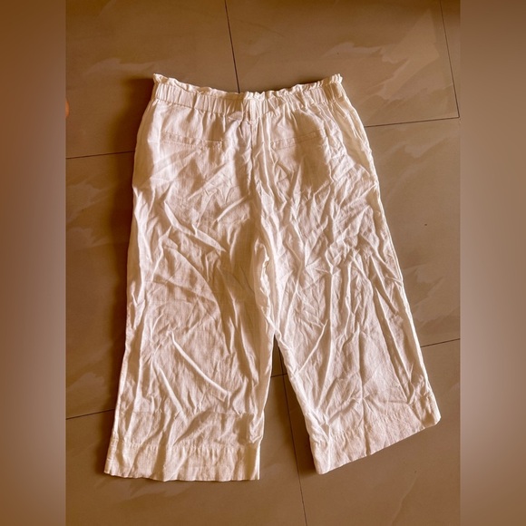 Ruby Rd Capri Pants M Ivory Elastic Waist Pockets Cottage Core Beachy Casual - Picture 3 of 15